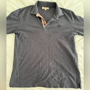 Men's BURBERRY LONG SLEEVEGray Polo Shirt
